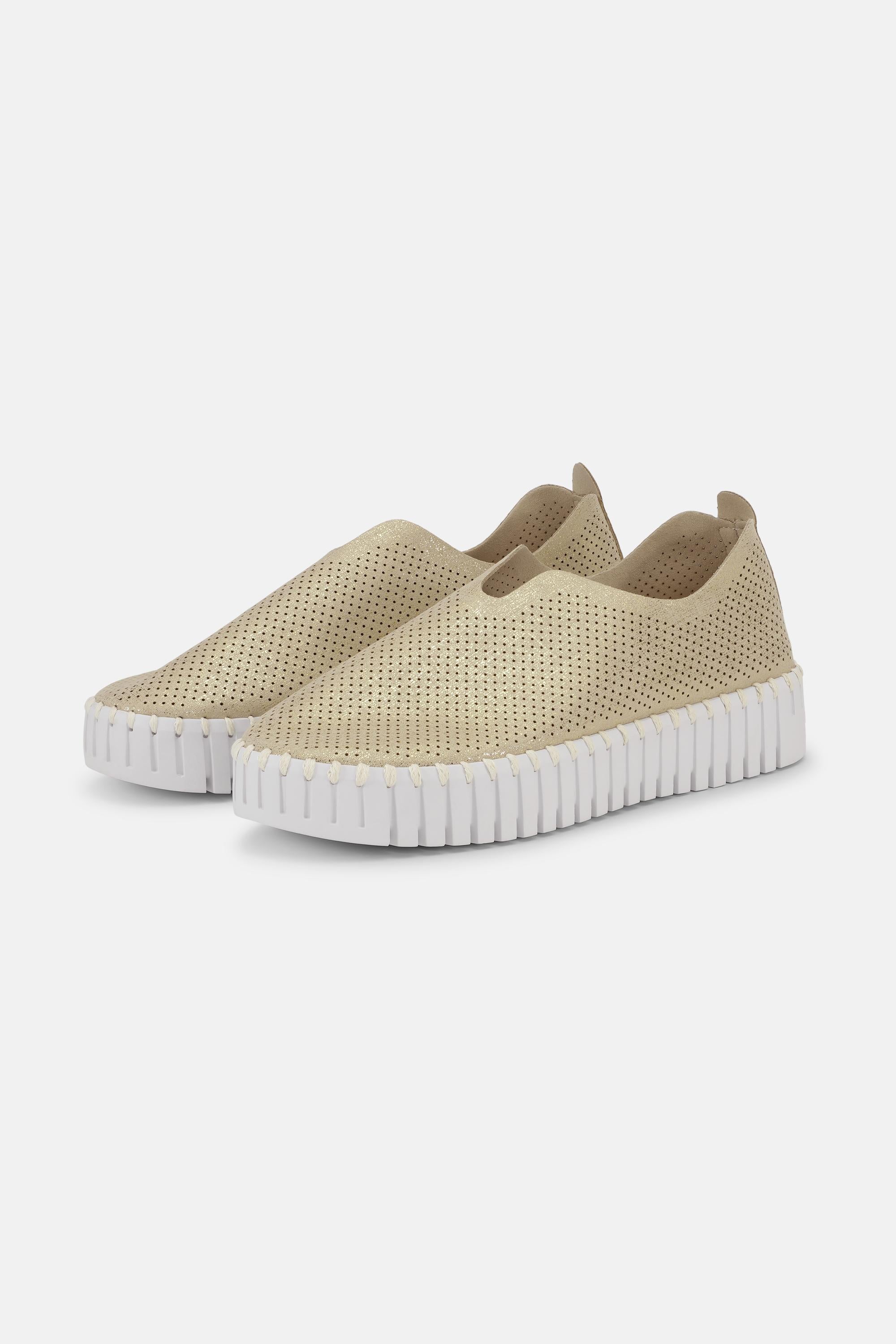 Platform Tulip Sko Glitter - Platin White